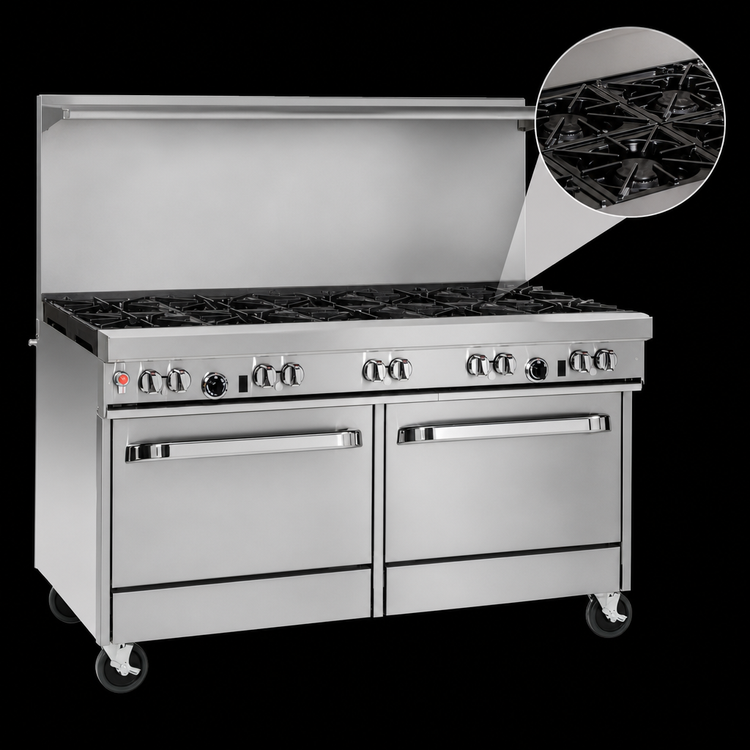 Product image #4 for Southbend Ultimate 60-Inch Gas Restaurant Range with 9 Open Burners, Convection Oven, and Cabinet Base