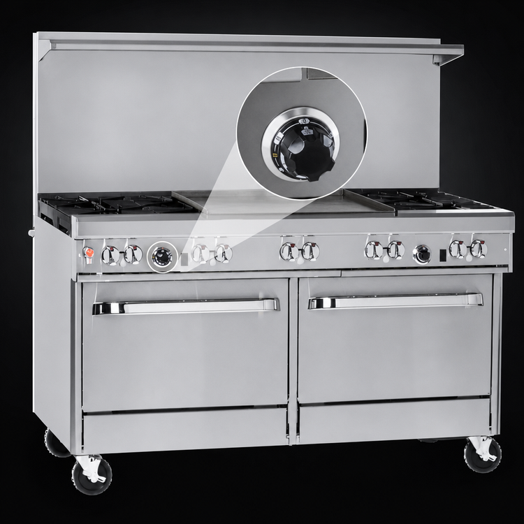 Product image #4 for Southbend Ultimate 60-Inch Gas Restaurant Range with 3 Front Burners, 2 Rear Burners, 24-Inch Griddle, and 2 Cabinets