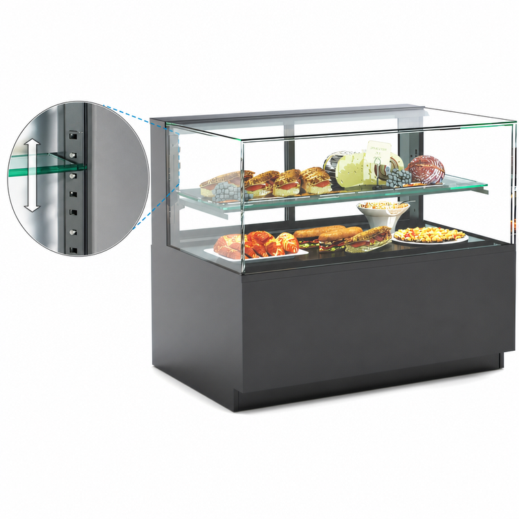 Product image #4 for Structural Concepts Reveal® Freestanding 35-3/4-Inch See-Thru Refrigerated Service Case with Rear Sliding Doors
