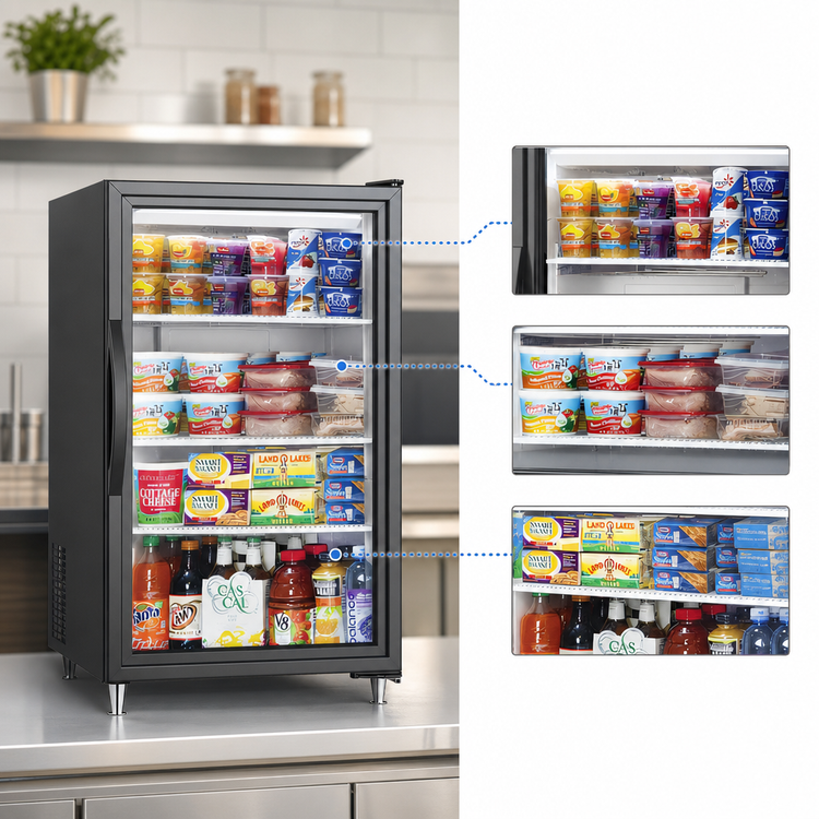 Product image #4 for Countertop Refrigerated Merchandiser with 1 Low-E Glass Door and 3 Shelves