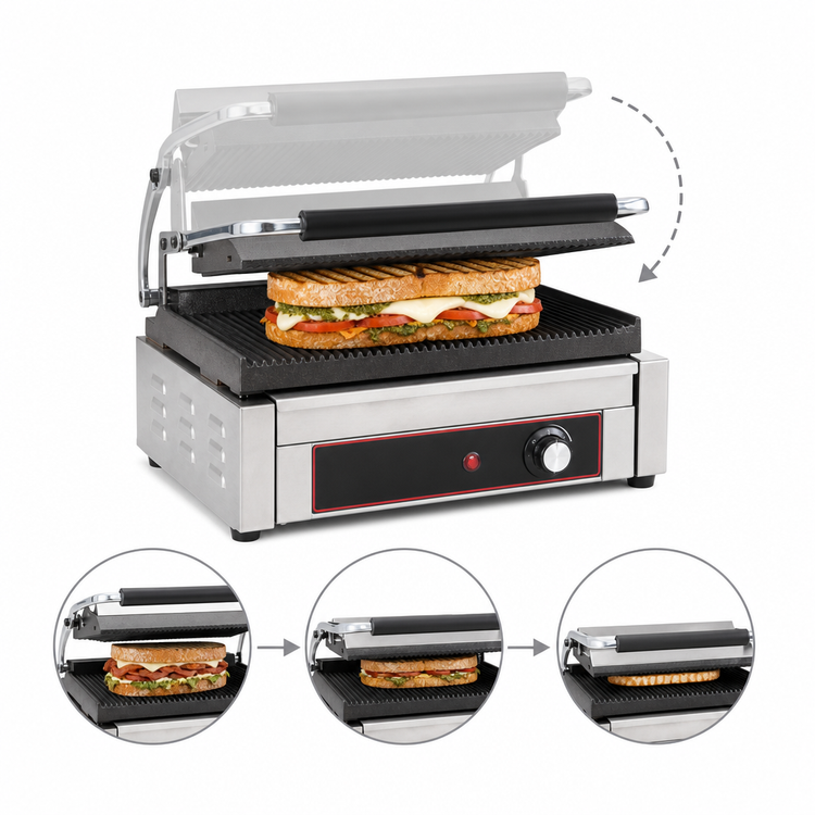 Product image #5 for Winco EPG-1C Italian Style Electric Countertop Single Panini Grill
