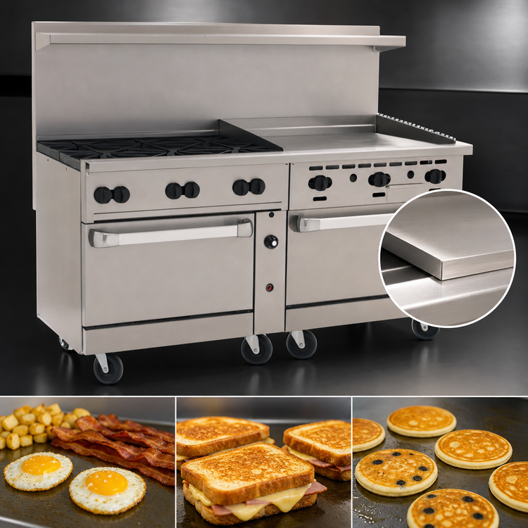 Product image #4 for Challenger XL C72SS-6B36GT 72 Inch Gas Restaurant Range with 6 Burners and 36 Inch Griddle