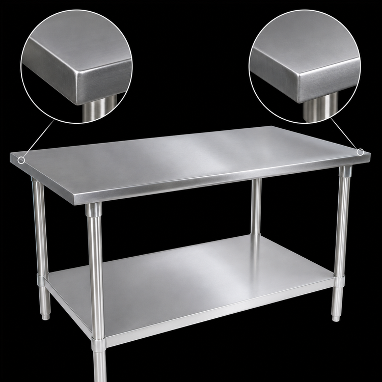 Product image #4 for John Boos Stallion 84-Inch x 30-Inch 14-Gauge Stainless Steel Flat Top Work Table with Adjustable Undershelf