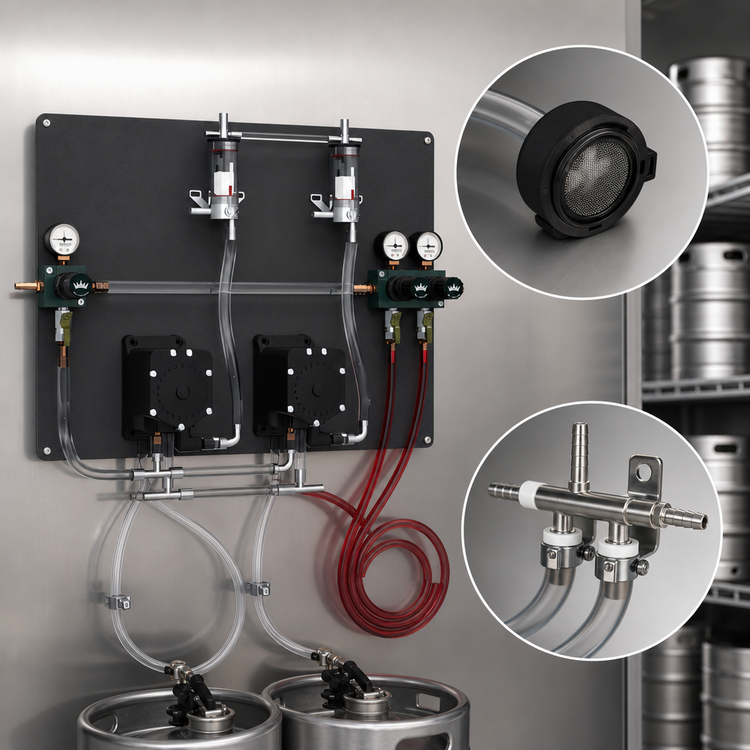 Product image #4 for Krowne MasterTap Pump Panel for Walk-In Coolers with 2 Empty Keg Detectors and 2 Beer Lines