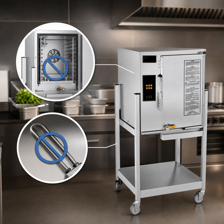 Product image #4 for AccuTemp Connected Evolution Boilerless Convection Steamer, Floor Model with Stand, 6-Pan Capacity, 440V 3-Phase