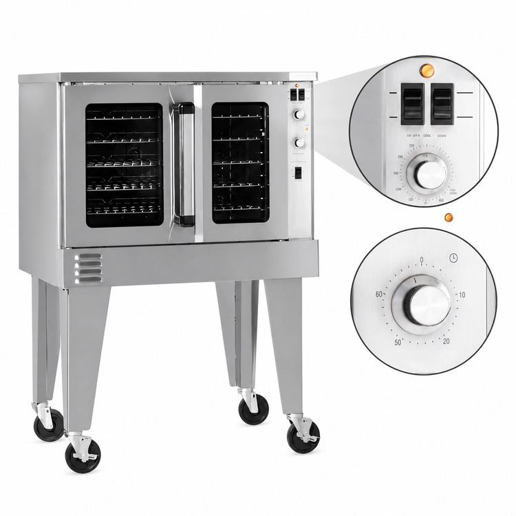Product image #4 for Southbend Platinum Full-Size Gas Single Deck Standard Depth Convection Oven, 70,000 BTU, Standard Controls, Dependent Doors