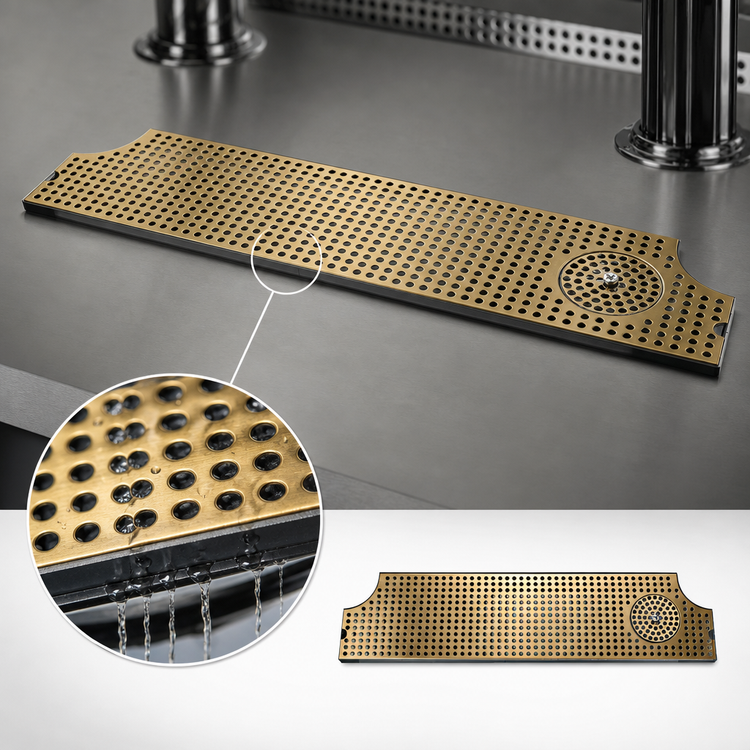 Product image #4 for Micro Matic 46-Inch Surface-Mount Stainless Steel Drip Tray Trough with Integral Glass Rinser