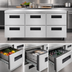 Thumbnail image #4 for Hoshizaki Steelheart 72-Inch Low-Profile Three-Section Undercounter Refrigerator with Six Drawers