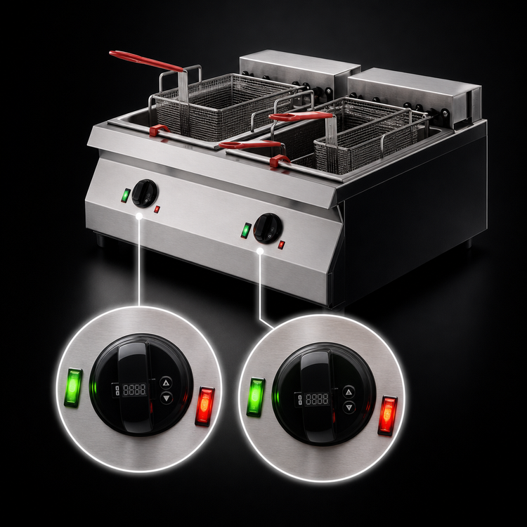 Product image #4 for Garland Designer Series 30-Inch Countertop Electric Twin Fryer with Dual 15 lb. Fry Pots