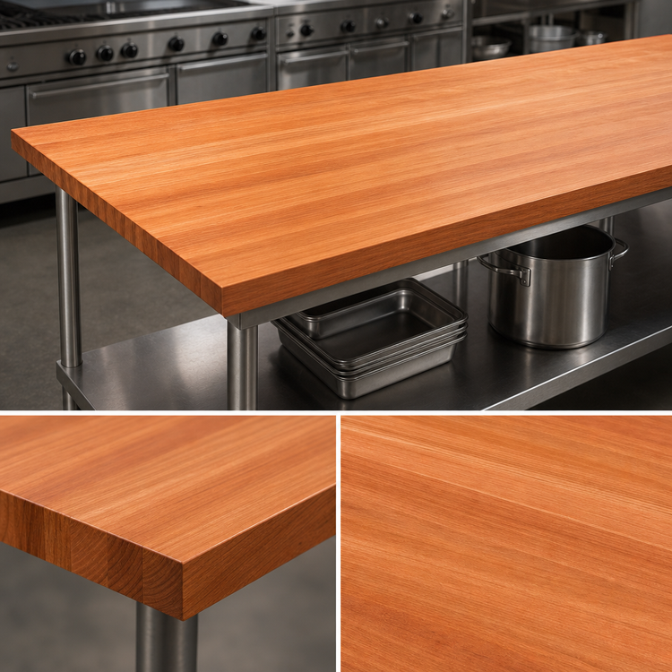 Product image #4 for Boos Block American Cherry Full-Length Edge Grain Kitchen Countertop, 84 x 42 x 2-1/4 Inch, Varnique Finish