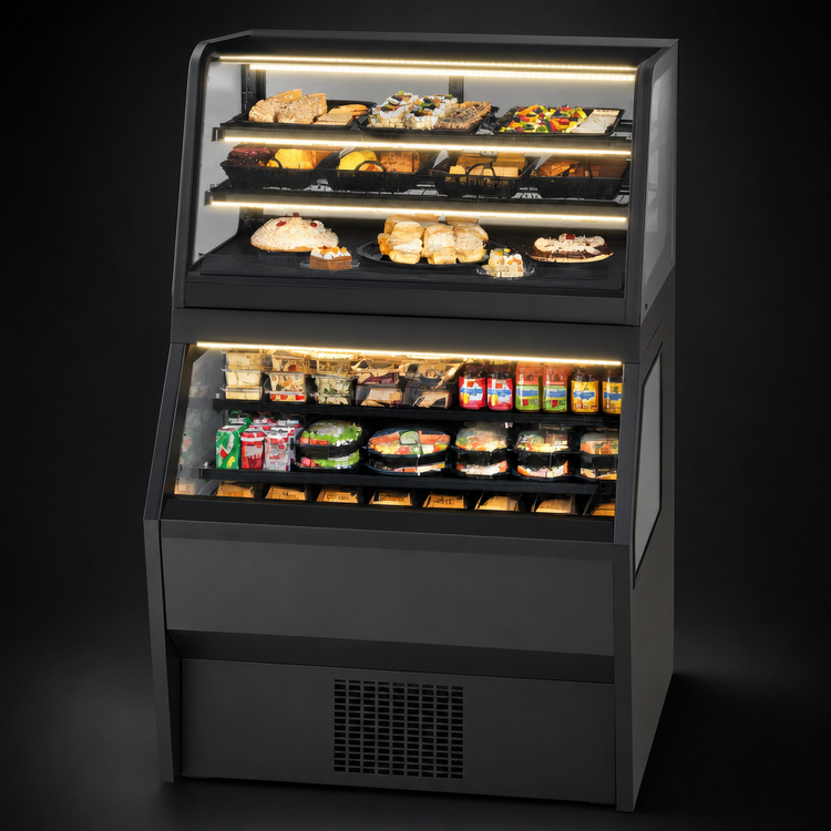 Product image #4 for 48-Inch Hybrid Refrigerated Merchandiser with Self-Serve Bottom and Refrigerated Service Top