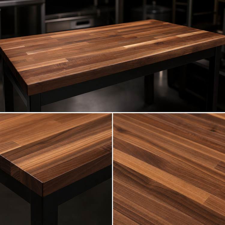 Product image #4 for John Boos Boos Block American Black Walnut Blended Rails Edge Grain Kitchen Countertop, 72 x 30 x 1-1/2 Inch, Penetrating Oil Finish