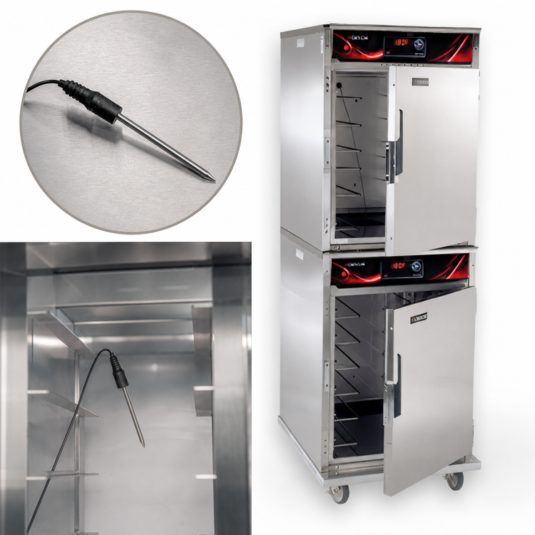 Product image #4 for Cres Cor Roast-N-Hold Mobile Stacked Half-Size Convection Cook and Hold Oven, 208V, 2-Compartment