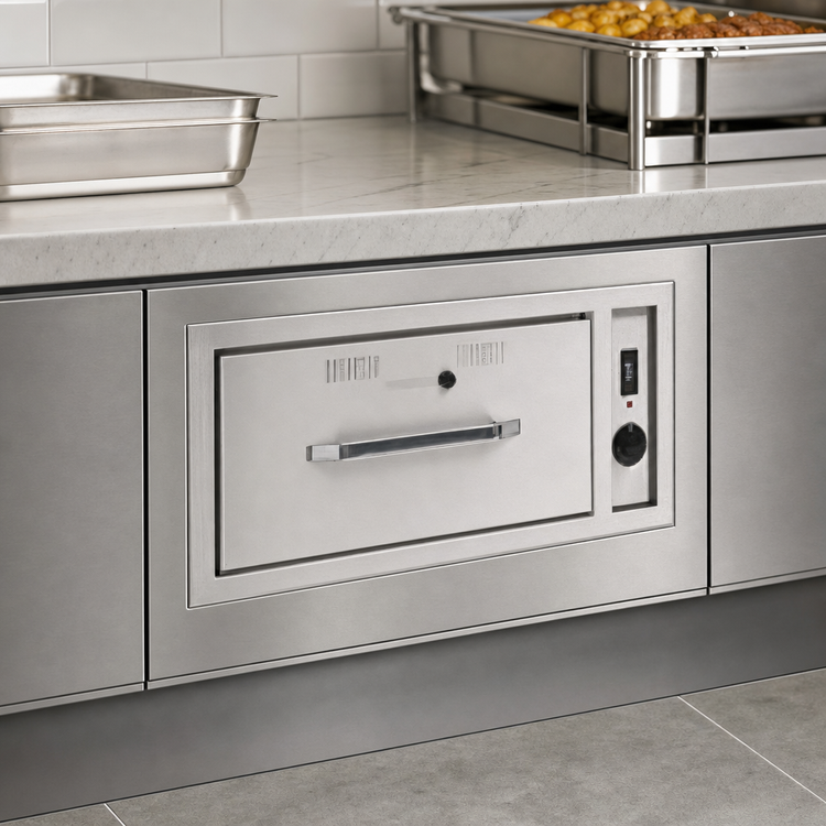 Product image #4 for RedHots Built-In Narrow 1-Drawer Electric Warming Drawer, 240V, Holds 1 12 x 20 x 6 Pan