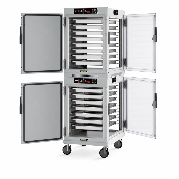 Product image #5 for Metro HotBlox™ Wide 16-Pan Pass-Thru Dual-Cavity Mobile Insulated Holding Cabinet, Analog Control