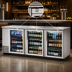 Thumbnail image #4 for Self-Contained Three-Section Back Bar Cooler with Locking Glass Doors, 90-3/8-Inch Wide, Stainless Steel Top