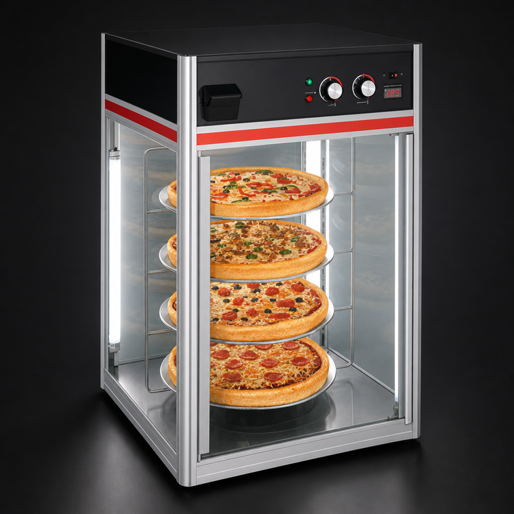 Product image #4 for Hatco Flav-R-Savor 2-Door Countertop Hot Food Holding and Display Cabinet with 4-Tier Rotating Circle Rack