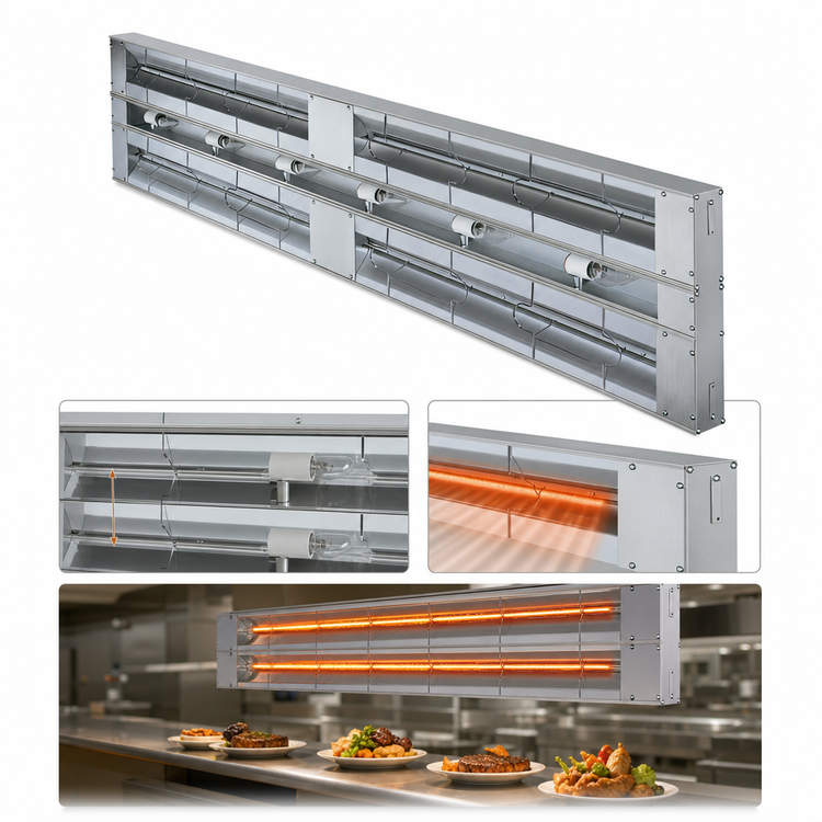Product image #4 for Hatco Glo-Ray Lighted Double Infrared Strip Heater, 132-Inch, 5.3 kW, Aluminum