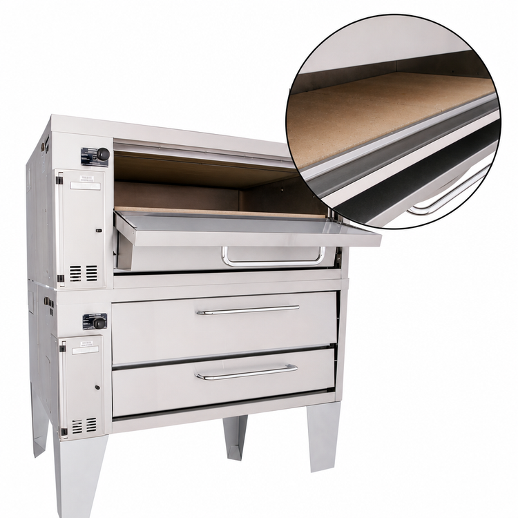 Product image #4 for Bakers Pride Super Deck Series 2-Deck Gas Pizza Deck Oven, 45 Inch x 24.5 Inch Bake Deck, Shallow Depth