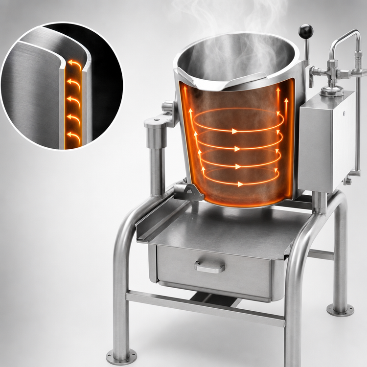 Product image #4 for Legion TEH-5F 5 Gallon Electric Tilting Full Steam Jacket Kettle