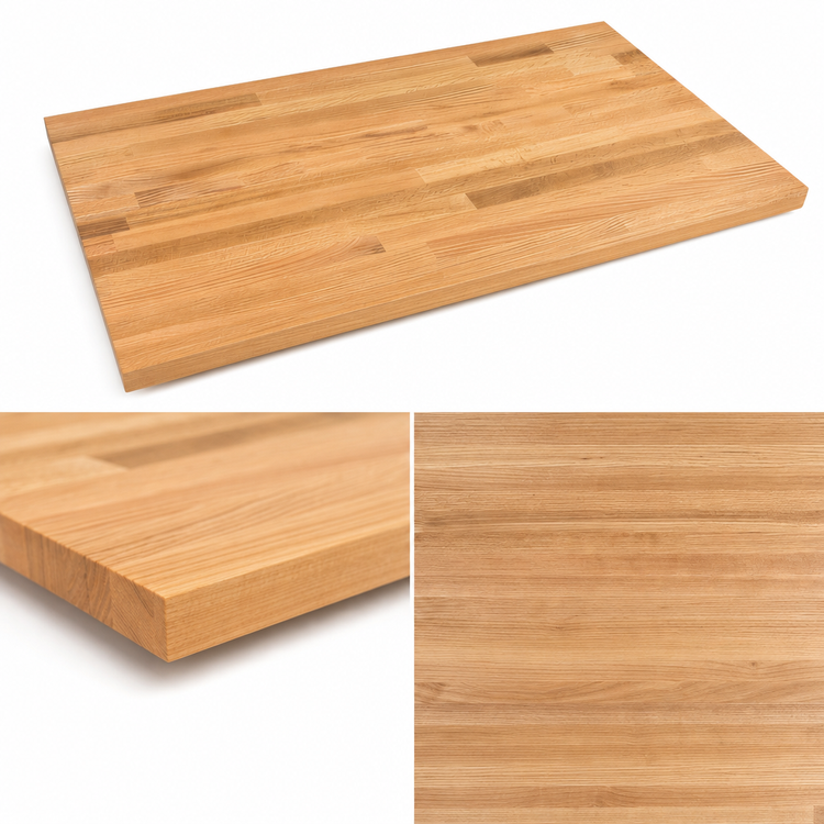 Product image #4 for John Boos Appalachian Red Oak Kitchen Countertop, 42"W x 25"D x 1-1/2" Thick, Blended Rails, Varnique Finish