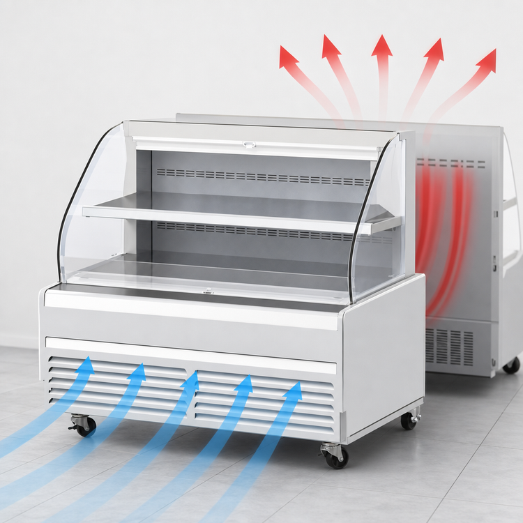 Product image #4 for Everest Refrigeration Horizontal Open Air Merchandiser Refrigerator, 73-1/4 Inch W x 34-1/4 Inch D, 15.2 Cu. Ft., White