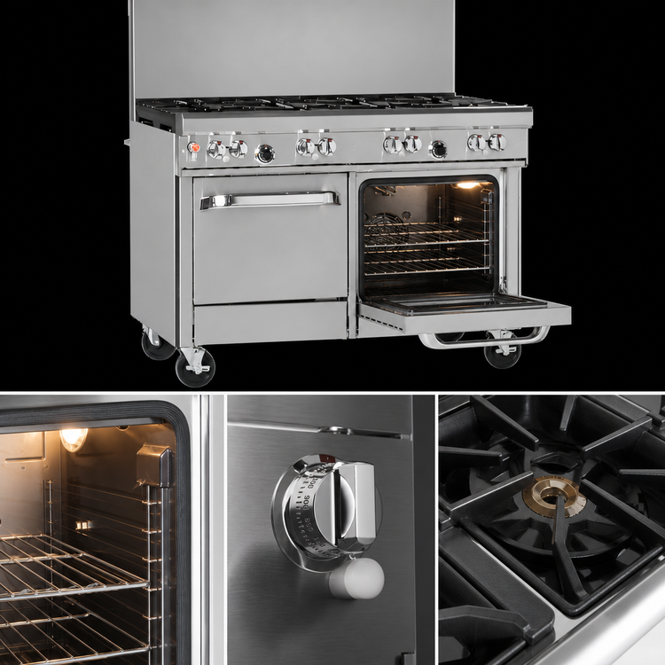 Product image #4 for Southbend Ultimate 48-Inch Commercial Gas Range with 7 Burners, Convection Oven and Cabinet Base