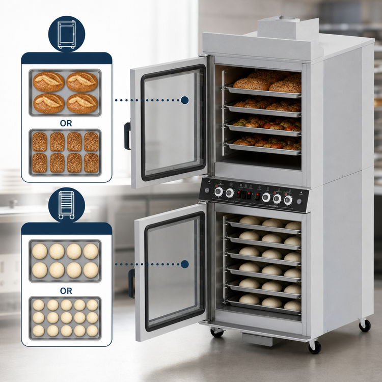 Product image #5 for NU-VU QB-4/8 Electric Floor Model Oven/Proofer Combo with Dual-Pane Glass Door