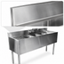 Thumbnail image #4 for CHOICE by Glastender Four-Compartment Stainless Steel Underbar Sink Unit with Deck-Mounted Faucet, 48 Inch W x 24 Inch D