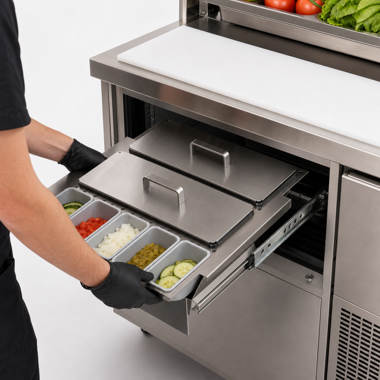 Product image #4 for Glastender Full-Size Low Profile Side-Serviced Condiment Drawer Insert for 20-Inch Door Opening, 15 Cups