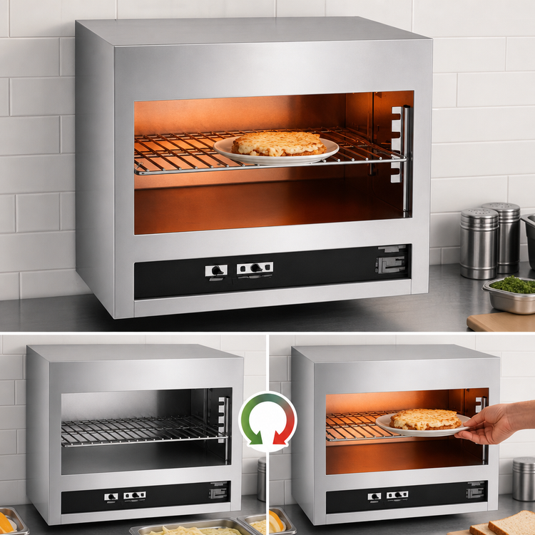 Product image #4 for 36-Inch Electric Wall-Mounted Cheesemelter with 4-Position Chrome Rack