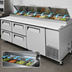 Thumbnail image #4 for Turbo Air Super Deluxe 93-Inch Three-Section Pizza Prep Table with 1 Door and 4 Drawers