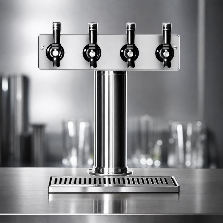 Product image #4 for Spec-Bar Stainless Steel Countertop Beer Dispenser with Drip Tray, 4 Faucets, 16-Inch Working Height