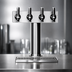 Thumbnail image #4 for Spec-Bar Stainless Steel Countertop Beer Dispenser with Drip Tray, 4 Faucets, 16-Inch Working Height