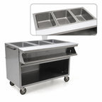Thumbnail image #4 for Eagle Group Spec-Master SPHT3OB-208-3 48-Inch Mobile Electric Sealed Well Hot Food Table, Open Front, 3 Wells, 208V