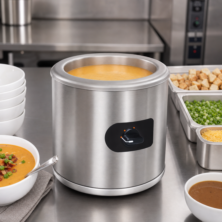 Product image #4 for Nemco 11 Quart Round Stainless Steel Wet Countertop Food Warmer, 220V