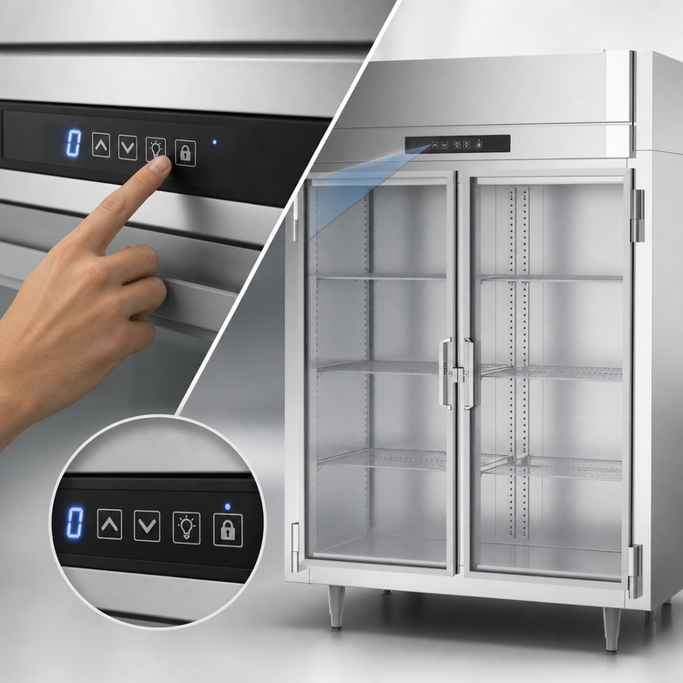 Product image #4 for Victory UltraSpec 2-Section Shallow Depth Glass Door Reach-In Freezer, 41.35 Cu. Ft., Self-Contained