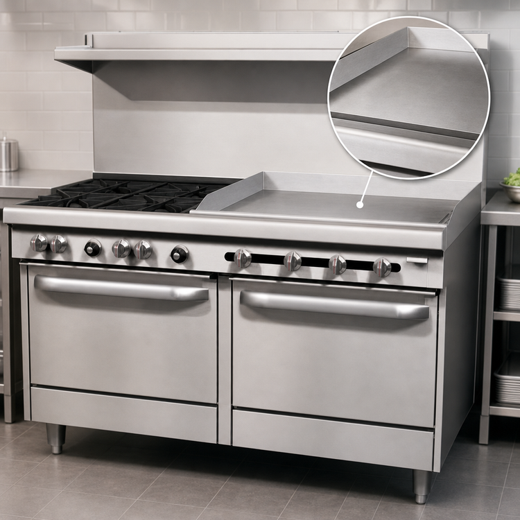Product image #4 for Southbend S-Series 60-3/4-Inch Commercial Gas Restaurant Range with 4 Open Burners, 36-Inch Thermostatic Griddle, Convection Oven, and Cabinet Base