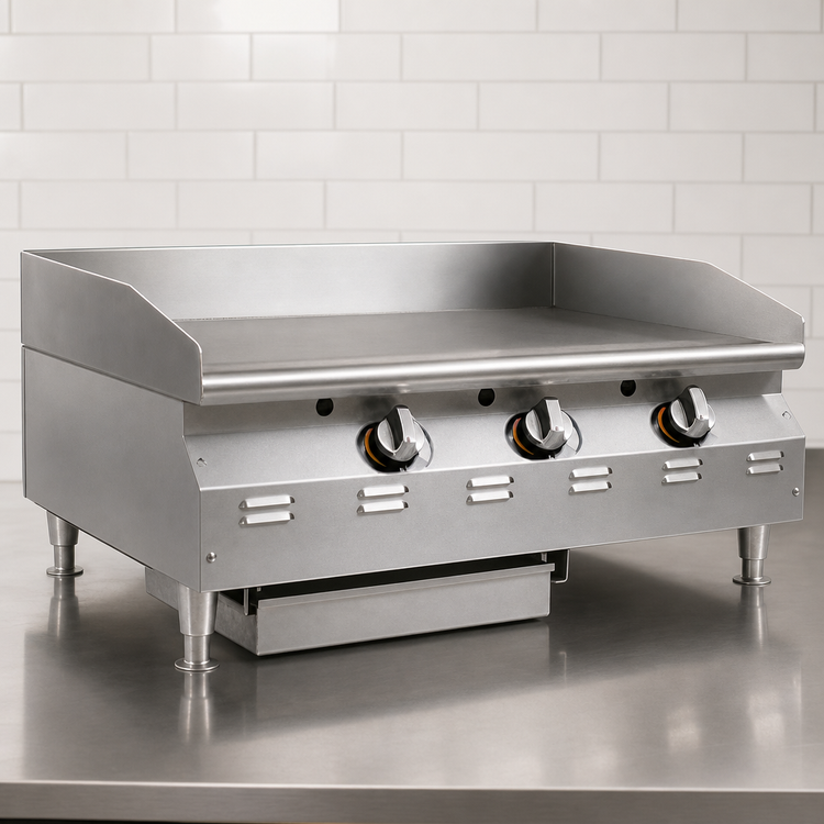 Product image #4 for RedHots Chef's Line 48 Inch Countertop Natural Gas Griddle with Thermostatic Controls