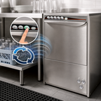 Thumbnail image #5 for CMA Dishmachines UC50E High-Temperature Undercounter Dishwasher/Glasswasher, Stainless Steel, 30 Racks/Hour, Built-In Booster Heater