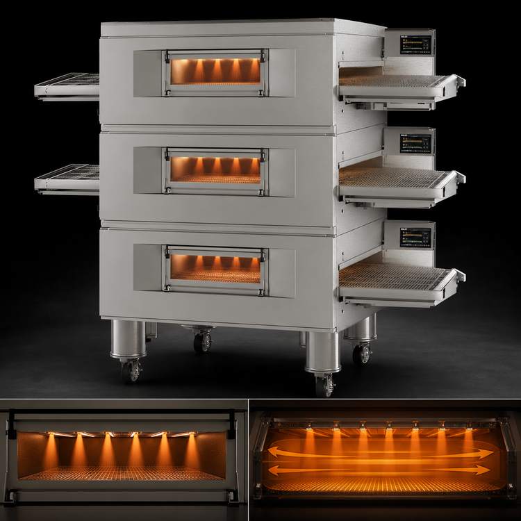 Product image #4 for Middleby Marshall X55G-3 Triple Deck Gas Conveyor Oven with 55-Inch Cooking Chamber