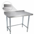Thumbnail image #4 for BK Resources VTTROB-1884 Open Base Riser Top Work Table, 84" W x 18" D, 18-Gauge Stainless Steel Top