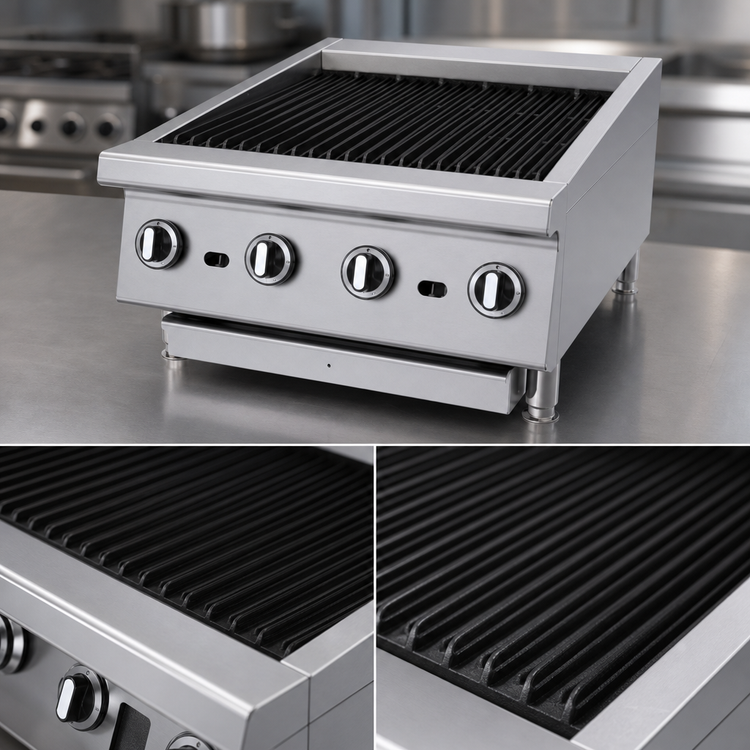 Product image #4 for Garland GTBG24-NR24 24-Inch Heavy-Duty Countertop Gas Radiant Charbroiler with Non-Adjustable Cast Iron Grates