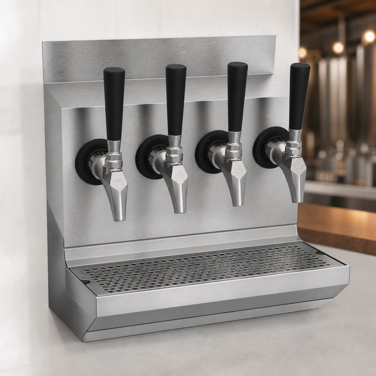 Product image #4 for Krowne Wall-Mount Four-Faucet Glycol-Cooled Beer Tower with Drip Tray