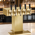Thumbnail image #4 for Perlick Corporation 4006-5BTF2 Countertop Extra-High 5-Faucet Glycol-Cooled Tee Draft Beer Tower, Tarnish-Free Brass