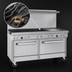 Thumbnail image #4 for Southbend Ultimate 60-Inch Gas Restaurant Range with 4 Open Burners, 36-Inch Griddle, Standard Oven and Cabinet Base