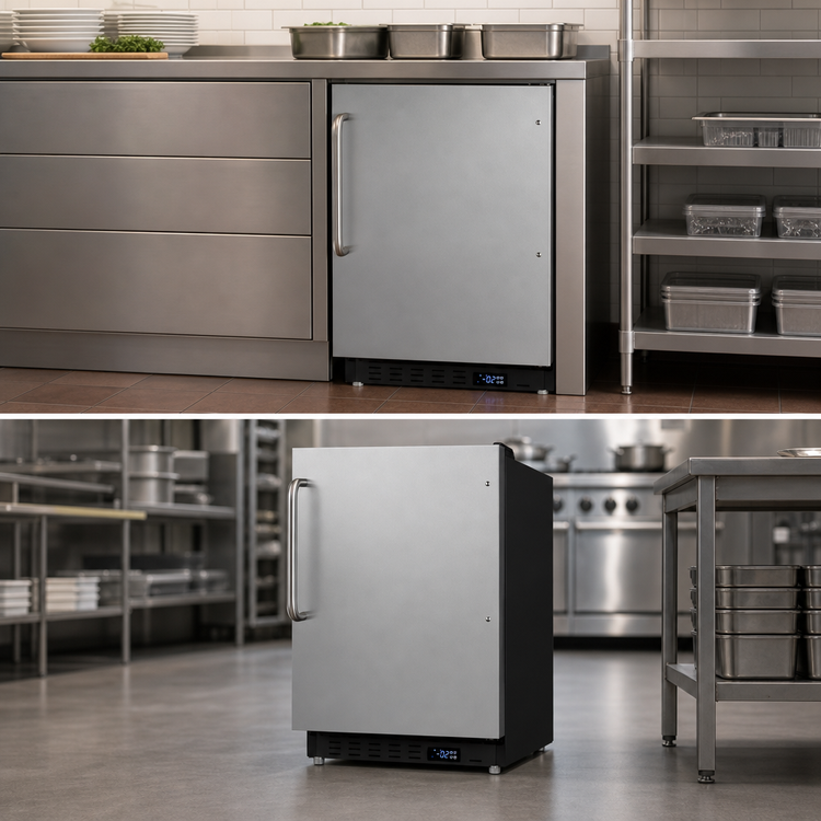 Product image #5 for Summit Commercial One-Section Undercounter All-Freezer with Reversible Solid Door, 2.68 Cu. Ft.