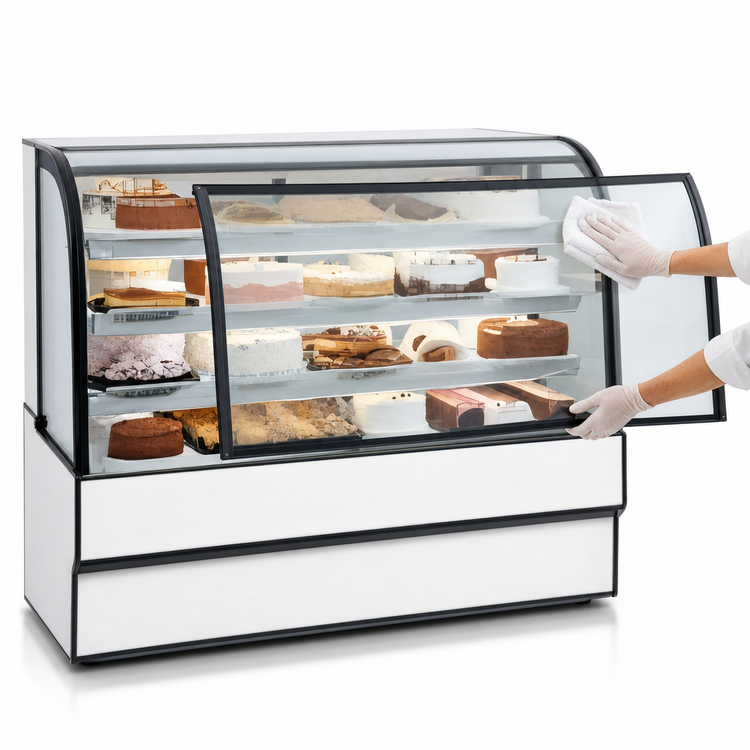 Product image #4 for Federal Industries Curved Glass Refrigerated Bakery Display Case, 50.13 Inches Wide, 48 Inches High, Self-Contained, 3-Tier Shelves