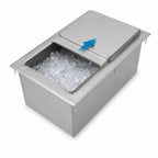 Thumbnail image #5 for John Boos PB-DIIB1218-X Drop-In Insulated Stainless Steel Ice Bin with Sliding Lid, Drain, Without Cold Plate