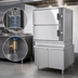 Thumbnail image #4 for Crown SCX-16 Two Compartment Steam Coil Convection Steamer with Cabinet Base